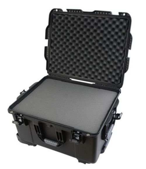 Gator Cases Black injection molded case with pullout handle, inline wheels, and interior dims 22" x 17" x 12.9". DICED FOAM - GU-2217-13-WPDF