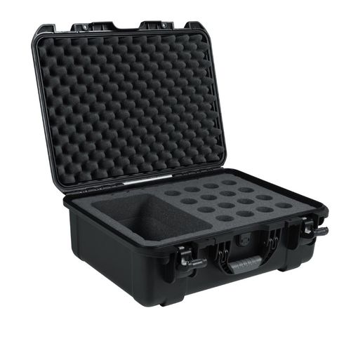 Gator Cases Black waterproof injection molded case with foam insert to accommodate 16 handheld mics and accessories - GM-16-MIC-WP