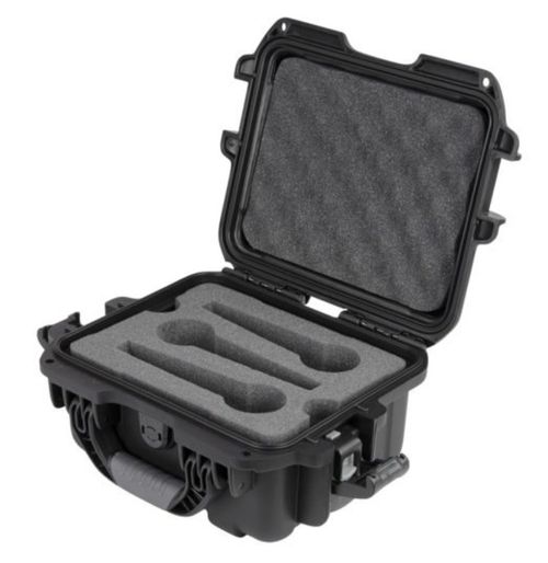 Gator Cases Black waterproof injection molded case with foam insert to accommodate 6 handheld mics - GM-06-MIC-WP