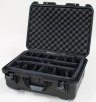 Gator Cases Black waterproof injection molded case with interior dimensions of 20" x 14" x 8". INTERNAL DIVIDER SYSTEM - GU-2014-08-WPDV