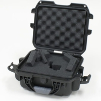 Gator Cases Black Waterproof Injection molded case, with interior dimesions of 7.4" x 4.9" x 3.1". DICED FOAM - GU-0705-03-WPDF
