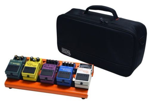 Gator Cases British Orange Small aluminum pedal board with Gator carry bag and bottom mounting power supply bracket. Power supply not included. - GPB-LAK-OR