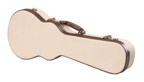 Gator Cases Deluxe Wood Case for Concert Style Ukulele; Journeyman Burlap Exterior - GW-JM UKE-CON