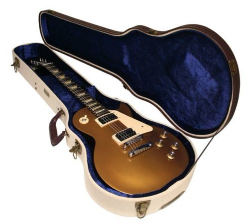 Gator Cases Deluxe Wood Case for Les Paul Style Guitars; Journeyman Burlap Exterior - GW-JM LPS