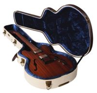 Gator Cases Deluxe Wood Case for Semi-Hollow Electrics such as Gibson 335; Journeyman Burlap Exterior - GW-JM 335