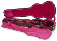 Gator Cases Deluxe Wood Case for Solid-Body Guitars such as Gibson SG; Vintage Brown Exterior - GW-SG-BROWN