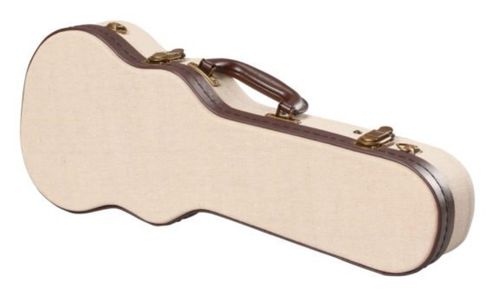 Gator Cases Deluxe Wood Case for Soprano Style Ukulele; Journeyman Burlap Exterior - GW-JM UKE-SOP