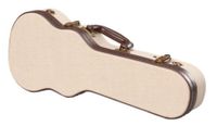 Gator Cases Deluxe Wood Case for Soprano Style Ukulele; Journeyman Burlap Exterior - GW-JM UKE-SOP