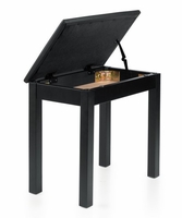 Gator Cases Deluxe Wooden Keyboard & Piano Bench with Flip-Up Storage Compartment � Black Color - GFW-KEYBENCH-WDBKS