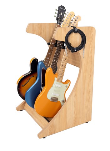 Gator Cases Frameworks Elite Series 3 to 4-Space Guitar & Instrument Case Combo Rack – Natural Maple Matte Finish - GFW-ELITEGTR3RK-MPL