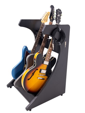Gator Cases Frameworks Elite Series 3 to 4-Space Guitar & Instrument Case Combo Rack – Standard Black Finish - GFW-ELITEGTR3RK-BLK