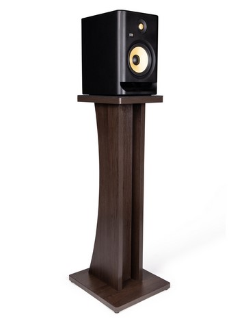 Gator Cases Frameworks Elite Series Floor-Standing Studio Monitor Speaker Stand in Dark Walnut Brown Finish - GFW-ELITESPKSTMN-BRN