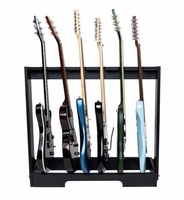 Gator Cases Frameworks Wooden Guitar Rack for Up to 6 Guitars � Black Color - GFW-GTR-WD6RK-BLK