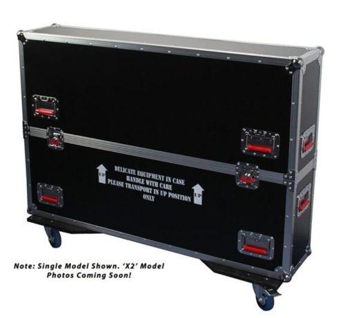 Gator Cases G-TOUR case designed to easily adjust and fit two LCD, LED or plasma screens in the 43" to 50" class. Interior dims 49.5 X 6.3 X 30.5 (X2) - G-TOURLCDV2-4350-X2