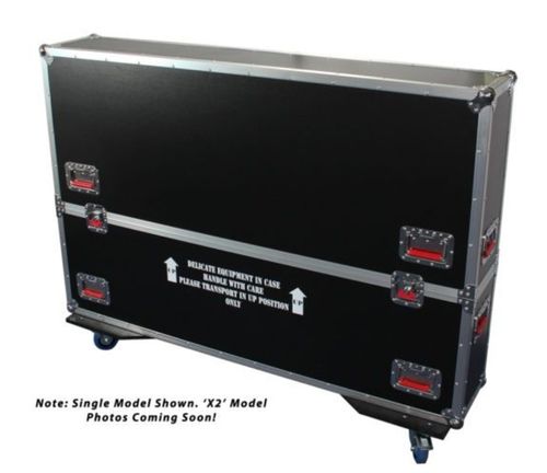 Gator Cases G-TOUR case designed to easily adjust and fit two LCD, LED or plasma screens in the 50" to 55" class. Interior dims 55 X 6.3 X 35 (X2) - G-TOURLCDV2-5055-X2