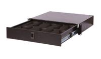 Gator Cases Gator Rackworks Rack Drawer; 14.2" Deep; Lockable; Interior has Insert for 10 Microphones; 2U - GRW-DRWMIC10