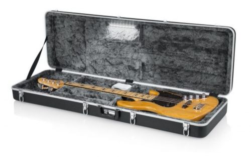 Gator Cases Molded Plastic Guitar Case for Electric Bass Guitars with Built-in LED Light - GC-BASS-LED