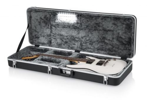Gator Cases Molded Plastic Guitar Case for Standard Electric Guitars with Built-in LED Light - GC-ELECTRIC-LED