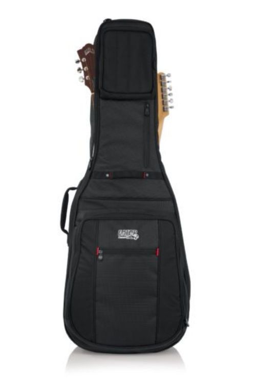Gator Cases Pro-Go Series Double Guitar Bag for Acoustic and Electric Guitar with Micro Fleece Interior and Removable Backpack Straps - G-PG-ACOUELECT