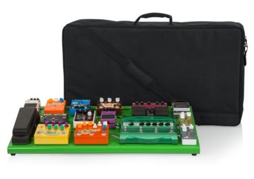 Gator Cases Screamer Green Extra Large aluminum pedal board with carry bag and bottom mounting power supply bracket. Power supply not included. - GPB-XBAK-GR