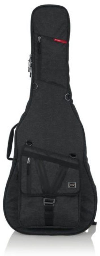 Gator Cases Transit Series Acoustic Guitar Gig Bag with Charcoal Exterior - GT-ACOUSTIC-BLK