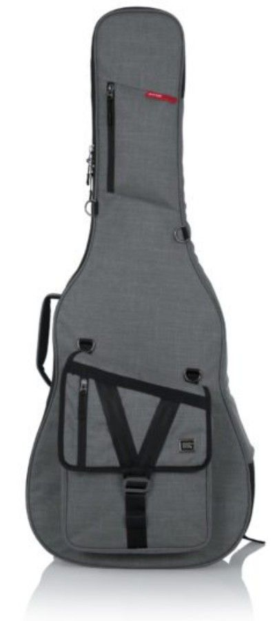 Gator Cases Transit Series Acoustic Guitar Gig Bag with Light Grey Exterior - GT-ACOUSTIC-GRY