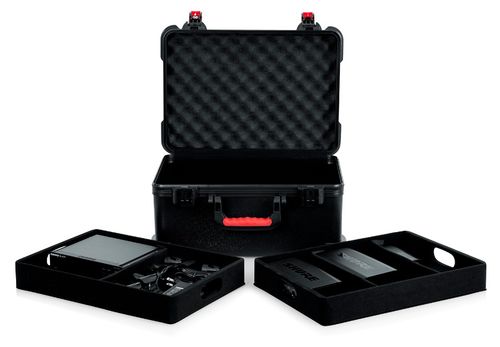 Gator Cases TSA Series ATA Molded Polyethylene Case for (7) Wireless Microphones with (2) Lift Out Trays for Recievers, Beltpacks and Accessories. - GTSA-MICW7