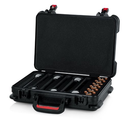 Gator Cases TSA Series ATA Molded Polyethylene Case for Foam Drops for (6) Wireless Microphones with Battery Storage - GTSA-MICW6