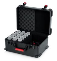 Gator Cases TSA Series ATA Molded Polyethylene Case with Foam Drops for Up to (15) Wired Microphones - GTSA-MIC15