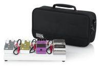 Gator Cases White Small aluminum pedal board with Gator carry bag and bottom mounting power supply bracket. Power supply not included. - GPB-LAK-WH