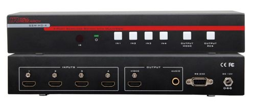 Hall Research 4-Input HDMI Seamless Switch with Real-time Multiview Modes - SSW-HD-4