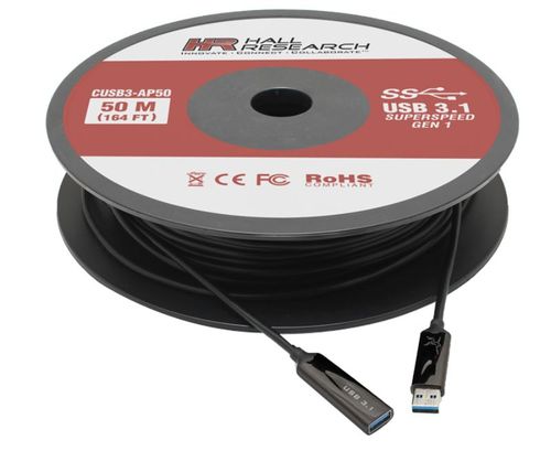 Hall Research 50m(165') USB 3.0/3.1 Gen 1 Javelin™ Active Optical Plenum Cable - CUSB3-AP50