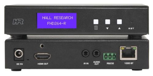 Hall Research AV and control over IP Receiver with Extracted Audio, RS232 over IP & IR - FHD264-R