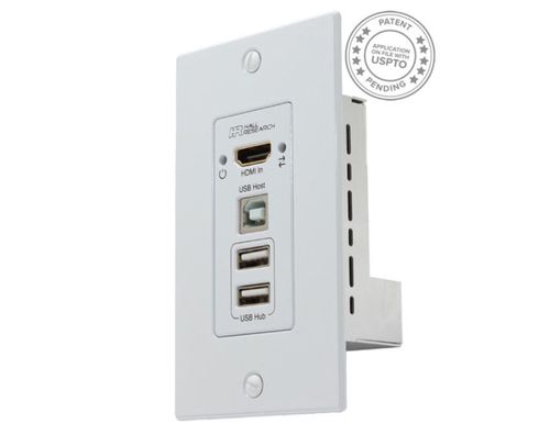 Hall Research HDMI and USB Extension on CAT6 Decora Wall plate Sender - EX-HDU-WP