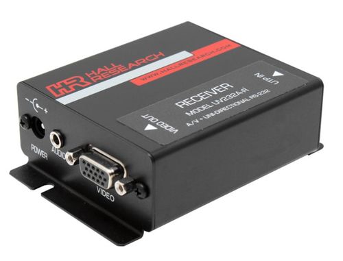 Hall Research VGA, Audio and Uni-Directional RS-232 Receiver - UV232A-R