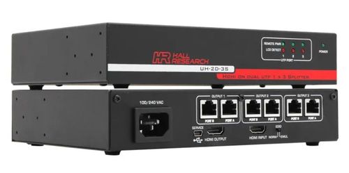 Hall Technologies 3-Port HDMI on Dual UTP Extender, - UH-2D-3S
