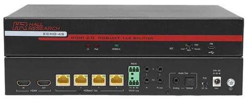 Hall Technologies 4 Channel HDBaseT Splitter, - ECHO-4S