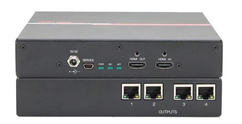 Hall Technologies 4K UHD HDMI Splitter/Extender over 1 CAT6 to 100m/328ft, - ULTRA-V-4S