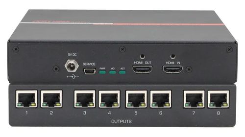 Hall Technologies 4K UHD HDMI Splitter/Extender over 1 CAT6 to 100m/328ft w/o accessories, - ULTRA-V-8S-X