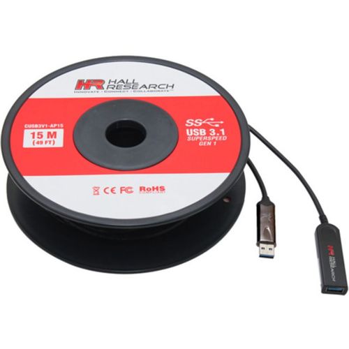 Hall Technologies 50 Meter USB 3.0/3.1 Gen 1 Javelin Active Optical Plenum Cable, - CUSB3V1-AP50