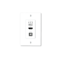 Hall Technologies Discovery 1 Transmitter - 4K up to 40m / 1080p up to 70m - HDMI, USB-B, RS232 - Single Gang US Wall Plate - HT-DSCV1-70-TX