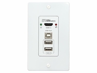 Hall Technologies USB 2.0 & 4K HDMI with HDBaseT 2.0 Extension on a Single Gang Wall-Plate, - EX-4KU-WP