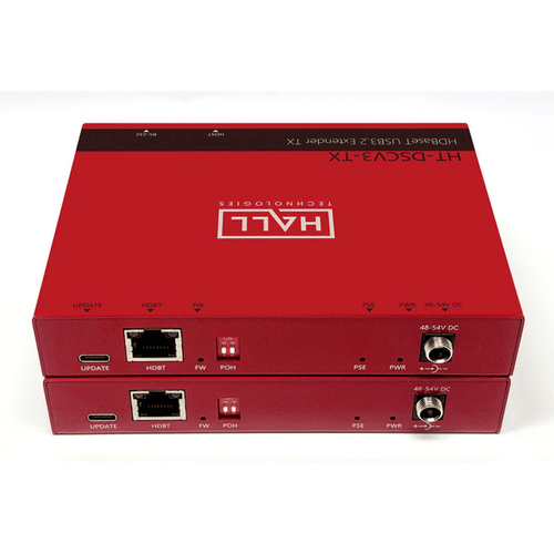 Hall Technologies USB 3.2 Extender TX - 1x USB-C HOST - BOX -  5 Gbits@90m - RS-232 Pass-Thru Control - POH - *Power not Included - HT-DSCV3-TX