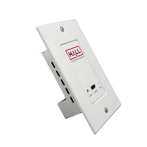Hall Technologies USB3.2 Extender TX - 1x USB-C HUB - Single Gang Wall Plate - 5 Gbits@90m - RS-232 Pass-Thru Control - POH - *Power not Included - HT-DSCV3-TX-WP