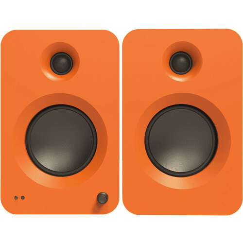 Kanto 200W Powered Bookshelf Speakers with HDMI ARC, USB-C, and Bluetooth 5.3 - Matte Orange, Pair - RENMO