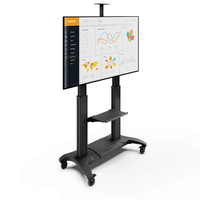 Kanto Mobile TV Mount - Aluminum Base - with Adjustable Shelf for 60-inch to 100-inch TVs - MTMA100PL