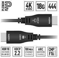 Key Digital 131ft (40m) 4K 18Gbps Plenum Optical HDMI Cable  - KD-AOCH131P