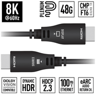 Key Digital 164ft (50m) 8K 48Gbps Plenum Optical HDMI Cable - KD-AOCH164P
