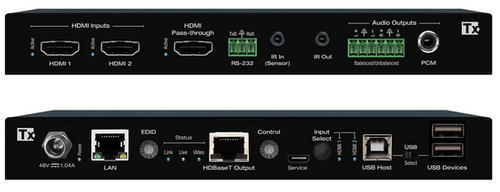 Key Digital 2 Input HDMI Switcher and USB 2.0 100m HDBaseT Transmitter - KD-PS22UTx