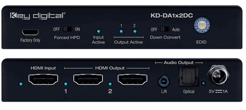 Key Digital 2 Output HDMI Splitter Distribution Amp - KD-DA1X2DC